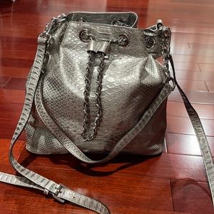 michael Kors silver textured bag